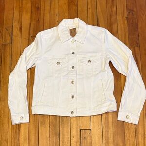 GAP White Denim Trucker Jacket - Clean White